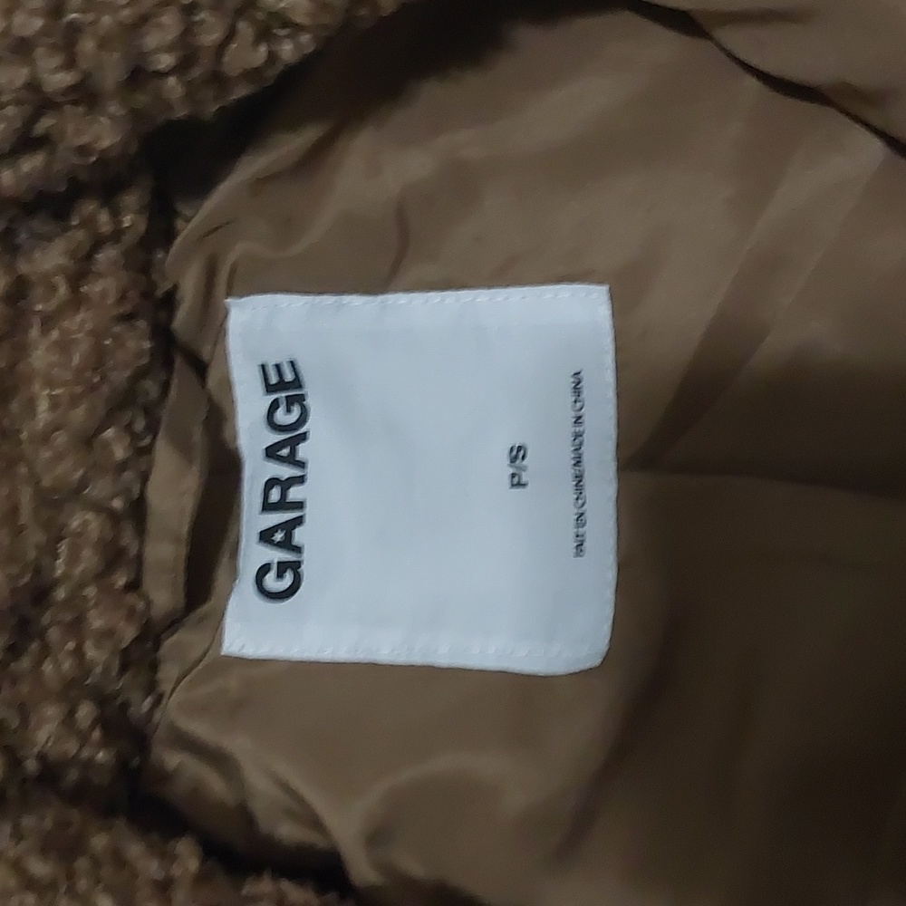 Garage Teddy Bear Jacket Brown Size S EUC - Picture 2 of 5